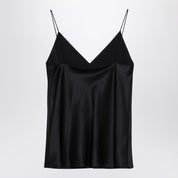 Max Mara Pianoforte Black sleeveless silk top