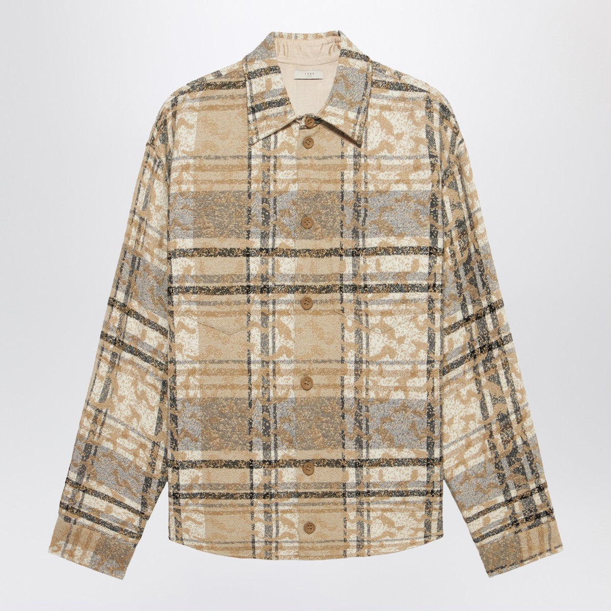 Camisa de cuadros STUDIO 1989 en mezcla de algodón y lana