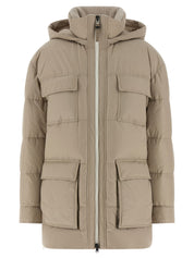 Brunello Cucinelli Knitted Neck Down Jacket