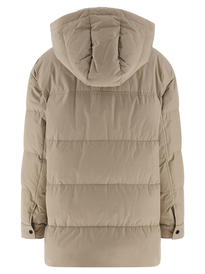 Brunello Cucinelli Knitted Neck Down Jacket