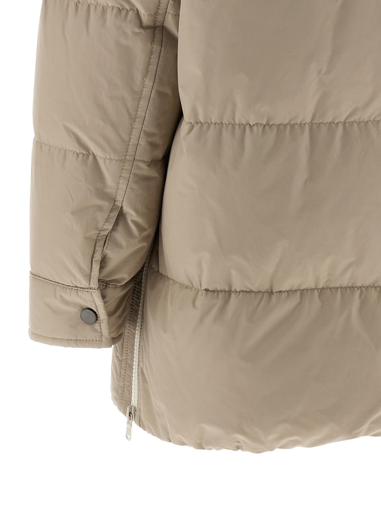 Brunello Cucinelli Knitted Neck Down Jacket