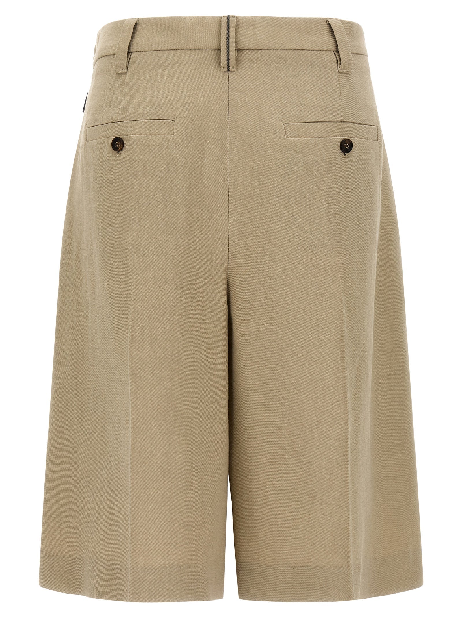 Brunello Cucinelli Bermuda Shorts — Tailored Linen Blend