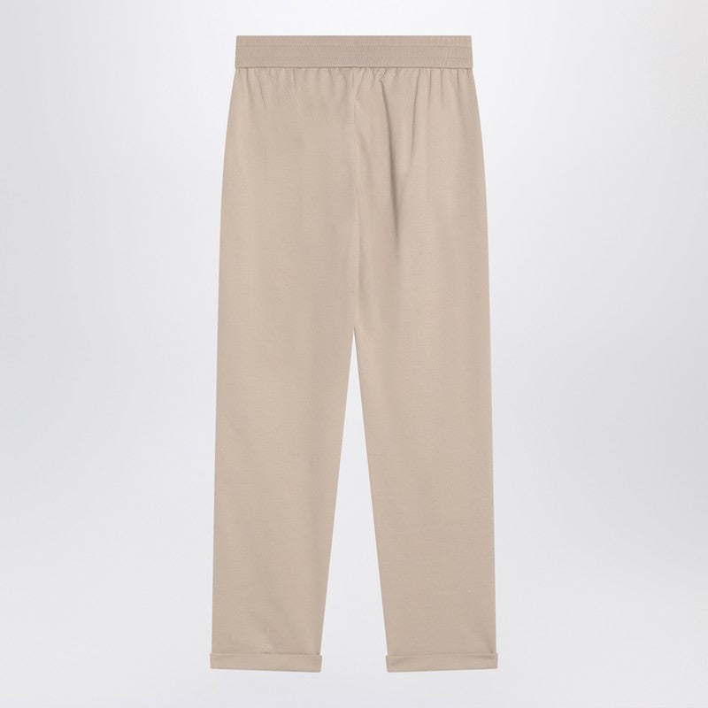 Brunello Cucinelli beige cotton joggers