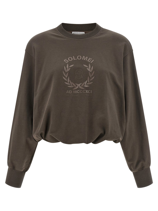 Brunello Cucinelli Brown Cotton Sweatshirt — Topwear