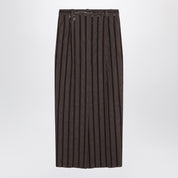 Brunello Cucinelli Long Skirt with Dazzling Stripe Embroidery