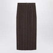 Brunello Cucinelli Long Skirt with Dazzling Stripe Embroidery