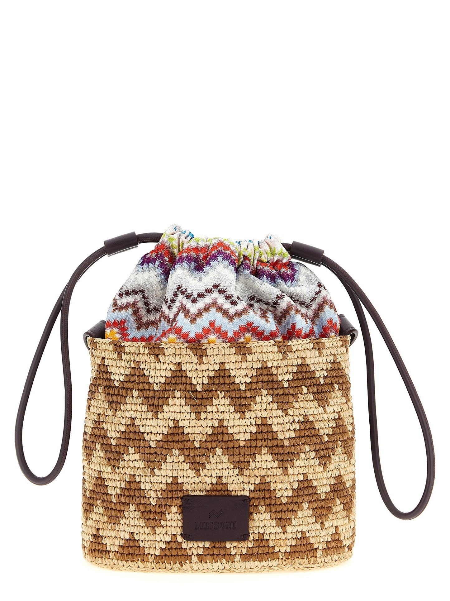 Missoni Zig Zag Bucket Bag — Raffia Shoulder Bag