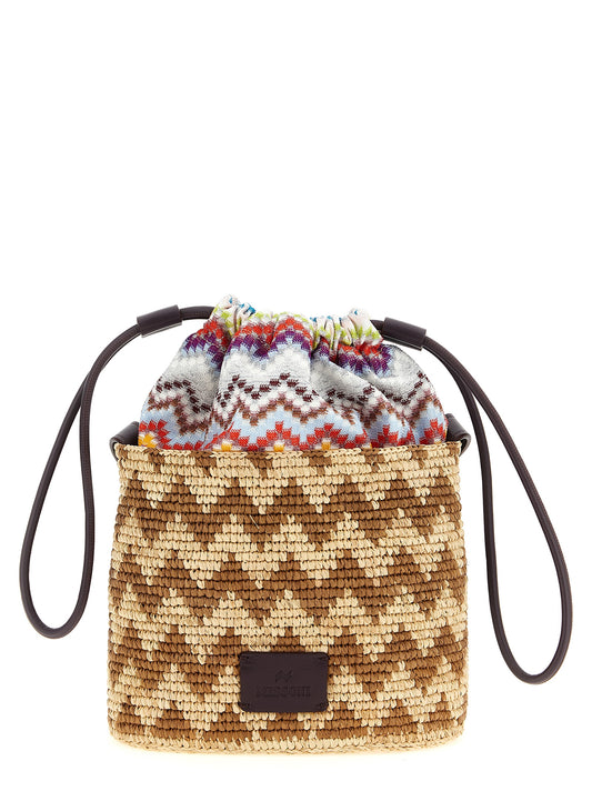 Missoni Zig Zag Bucket Bag — Raffia Shoulder Bag