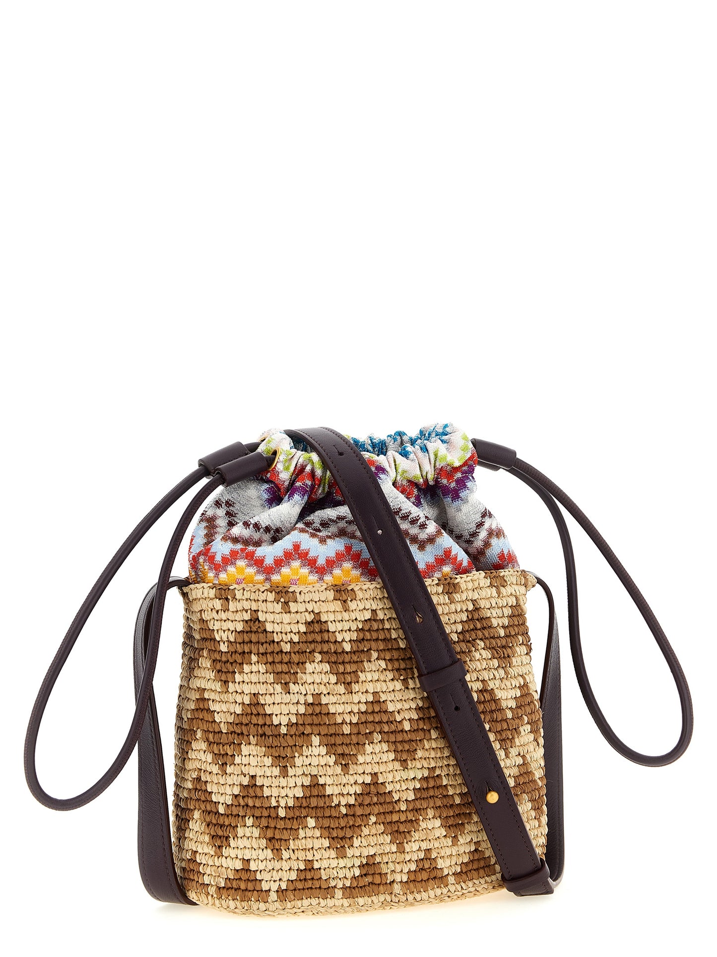 Missoni Zig Zag Bucket Bag — Raffia Shoulder Bag