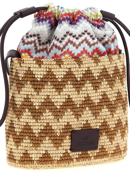 Missoni Zig Zag Bucket Bag — Raffia Shoulder Bag
