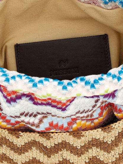 Missoni Zig Zag Bucket Bag — Raffia Shoulder Bag
