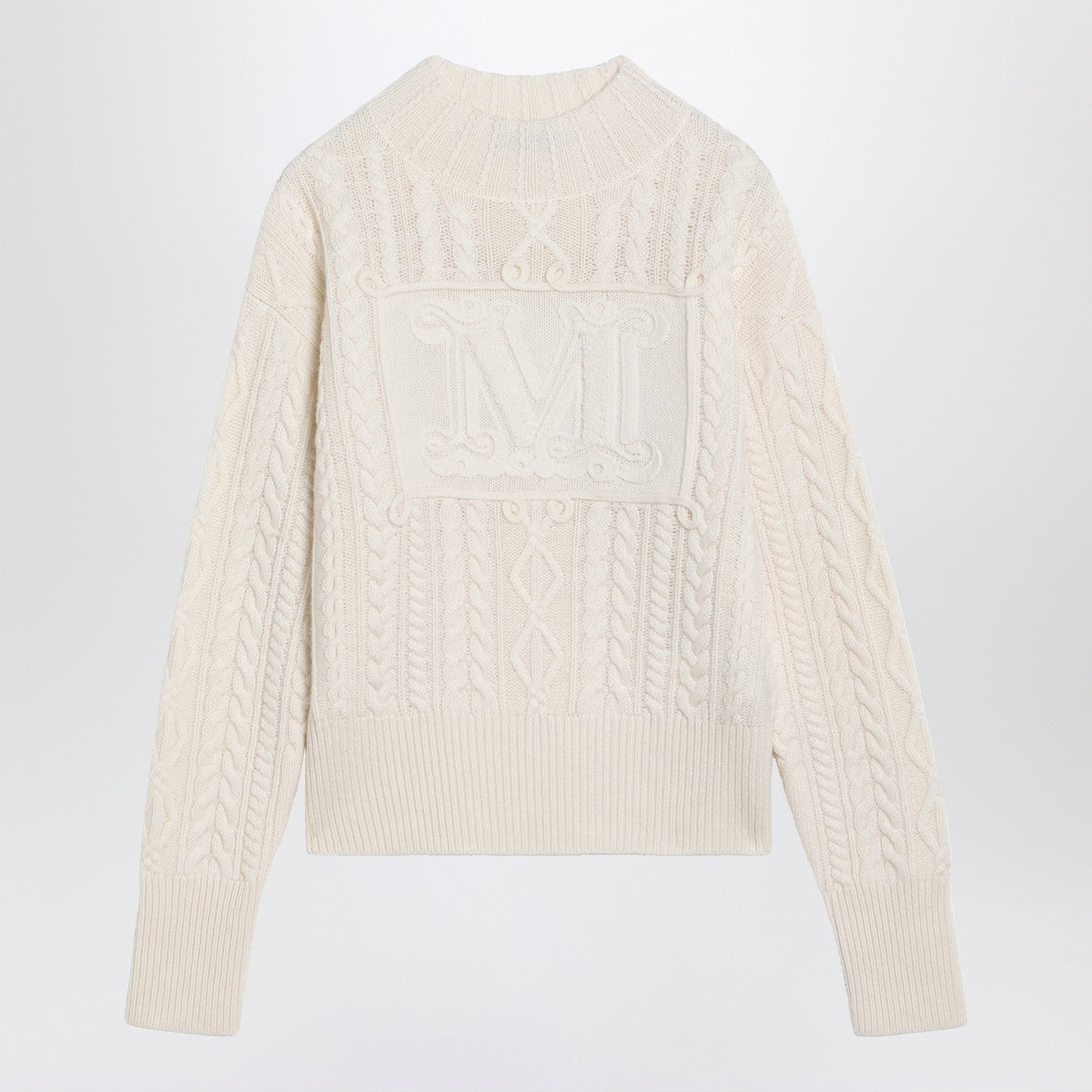 Pull blanc en laine et cachemire Max Mara