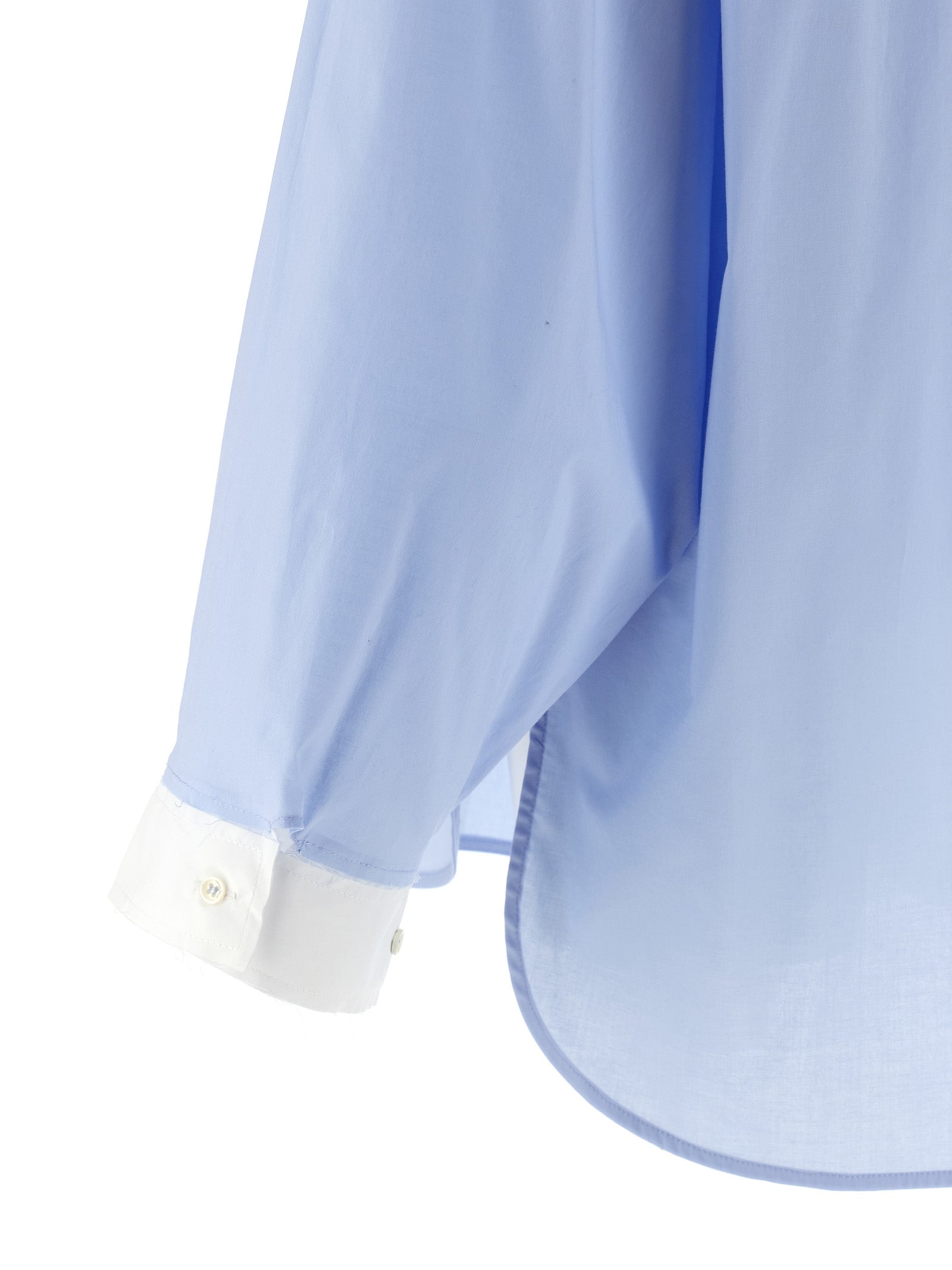 Maison Jejia Crazy Smoking Plissée Shirt — Light Blue