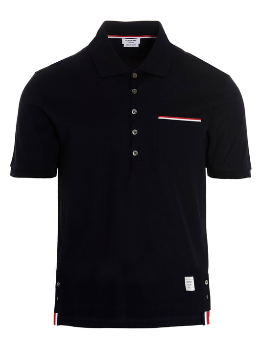 Thom Browne Rwb Polo Shirt — Blue Men's Shirt
