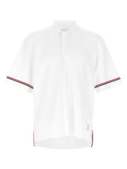 Thom Browne Rugby Polo Shirt for Men — White, Comfort Fit