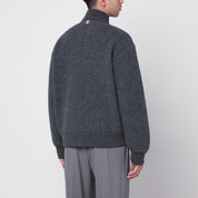 Cárdigan de lana gris con cremallera de Thom Browne