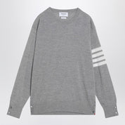 Thom Browne Light gray merino wool sweater