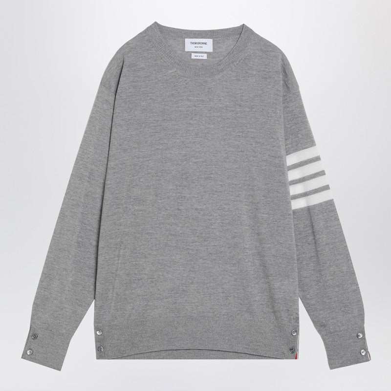 Thom Browne Light gray merino wool sweater