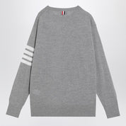 Thom Browne Light gray merino wool sweater