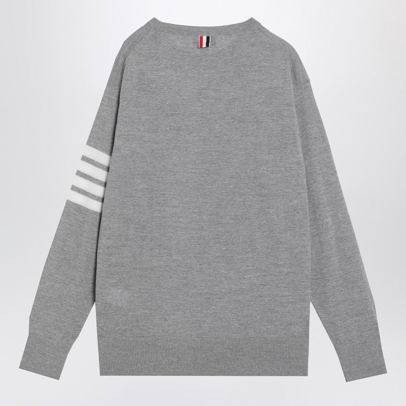Thom Browne Light gray merino wool sweater