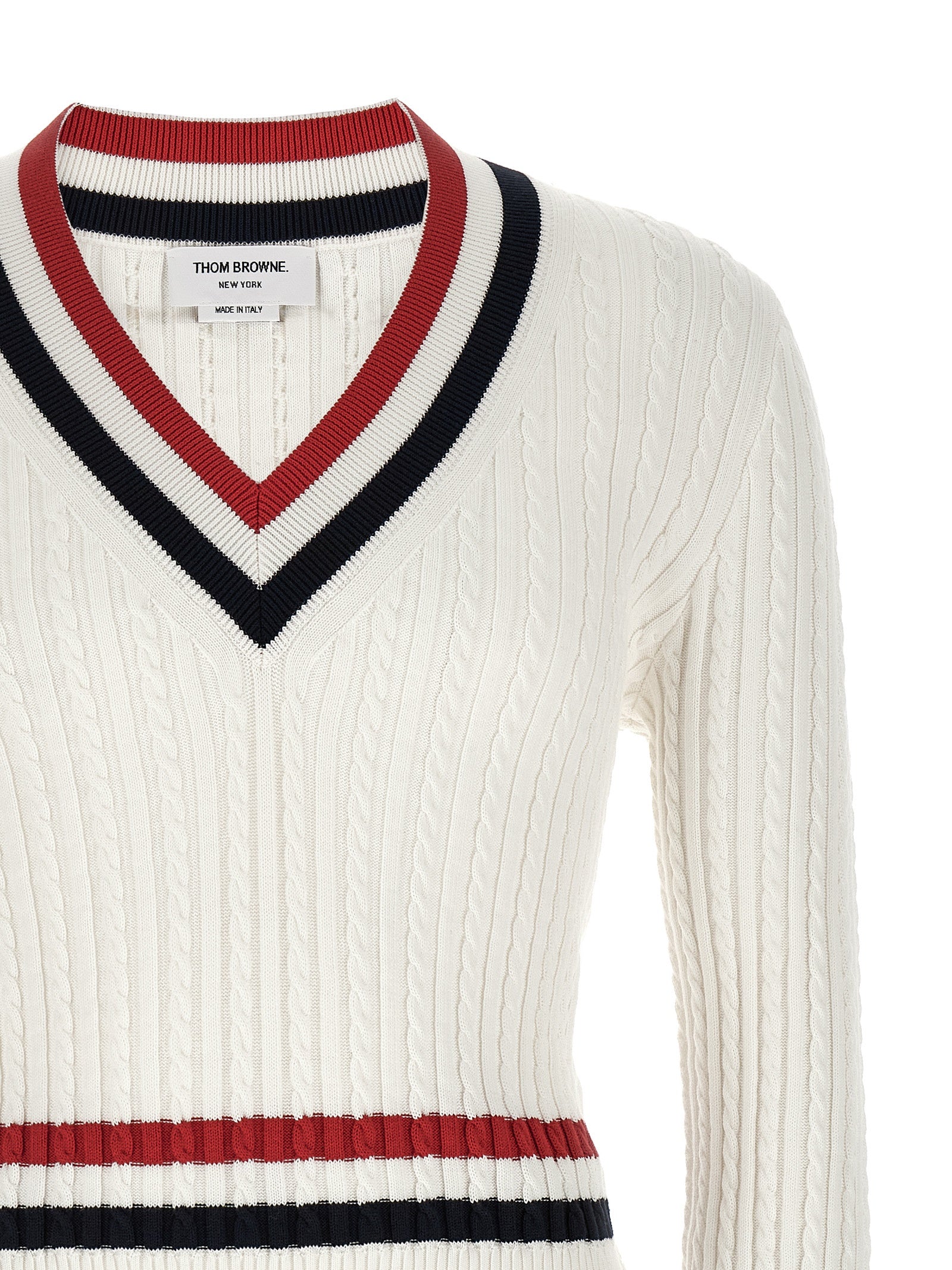 Thom Browne Rwb Intarsia Sweater