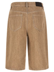 Brunello Cucinelli Lamé Denim Bermuda Shorts — Women