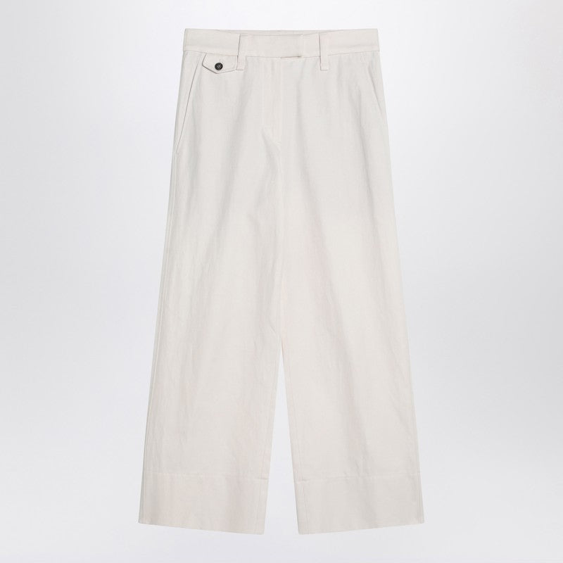 Pantalon ivoire Brunello Cucinelli en coton et lin