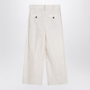 Pantalon ivoire Brunello Cucinelli en coton et lin