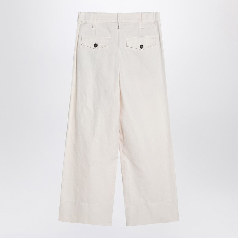 Pantalon ivoire Brunello Cucinelli en coton et lin