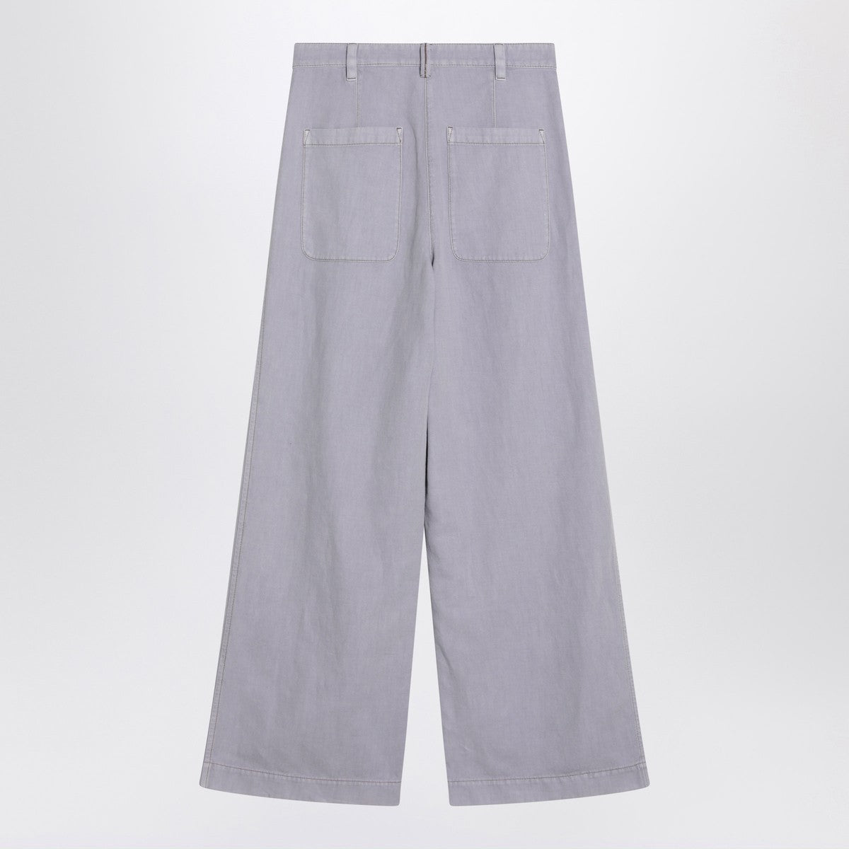 Brunello Cucinelli Wide lilac trousers in linen blend