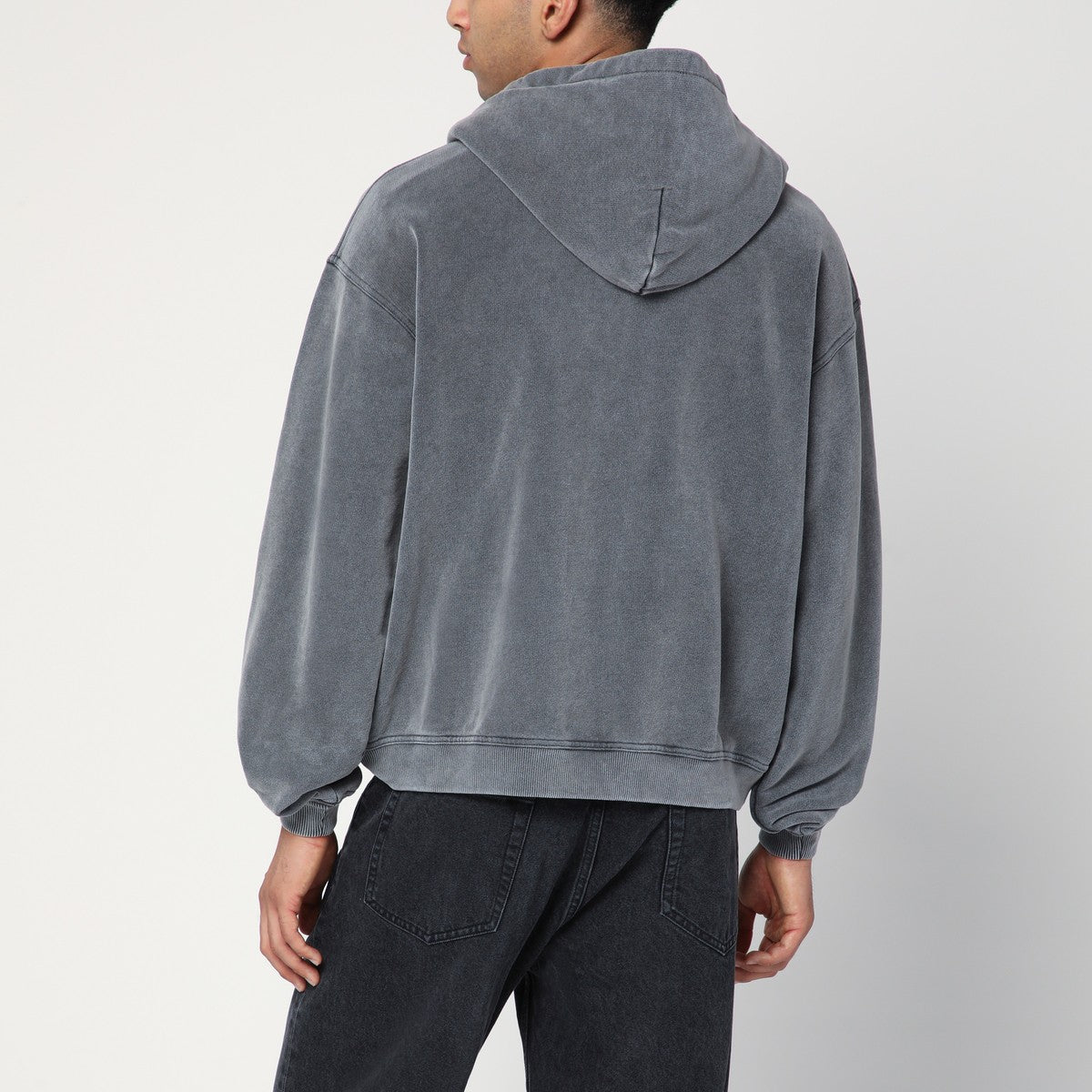 Represent Washed grey zip-up sweatshirt