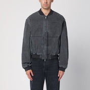 Represent Black washed cotton bomber jacket