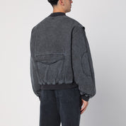 Represent Black washed cotton bomber jacket