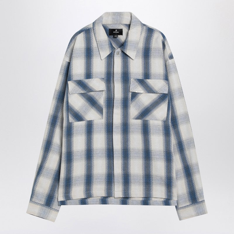 Represent Textured blue flannel shirt