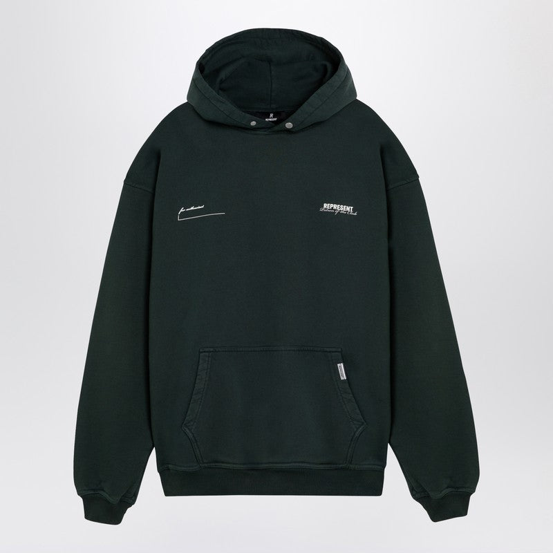 Represent Forest green cotton hoodie with logo