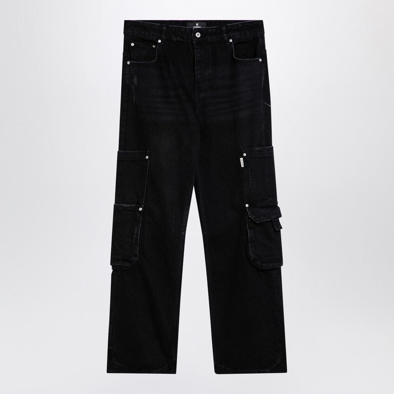 Represent Black Cotton Denim Trousers