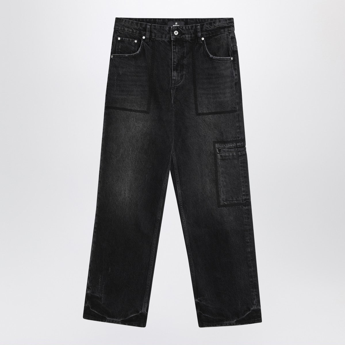 Represent Washed black jeans in cotton denim
