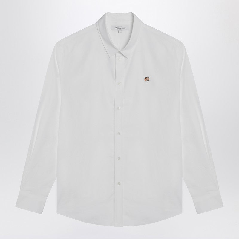 Maison Kitsuné white cotton shirt with embroidered logo