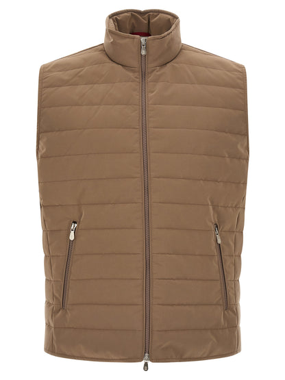 Brunello Cucinelli Quilted Vest for Men — Beige, €990
