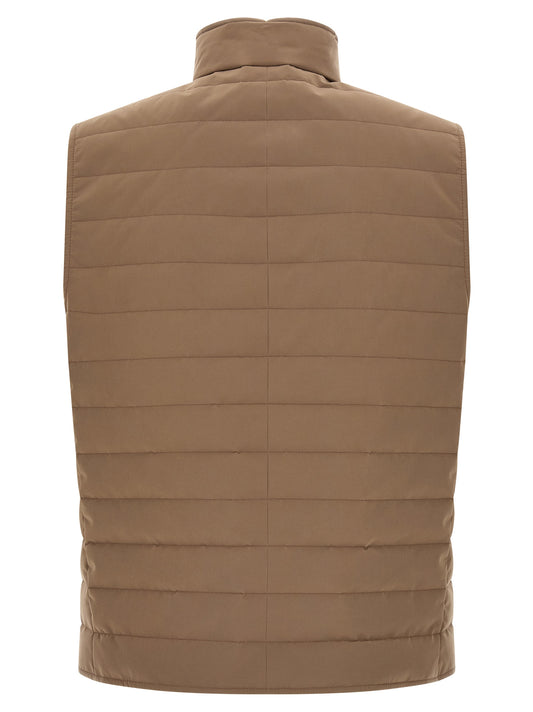 Brunello Cucinelli Quilted Vest for Men — Beige, €990