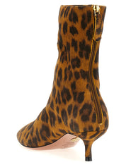 Aquazzura Montmartre Boots — Leopard Suede Ankle Boots