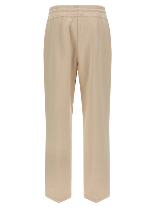 Moorer Bayonne Joggers - Beige High-Waist Trousers
