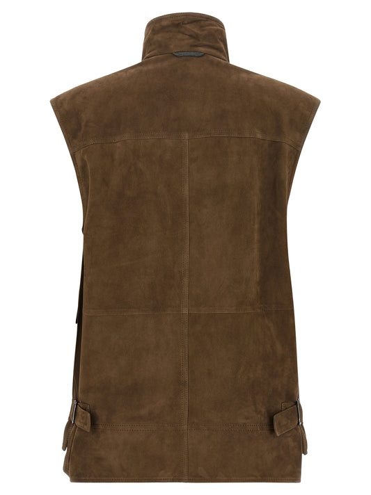 Brunello Cucinelli Suede Vest — Couture Vests for Women