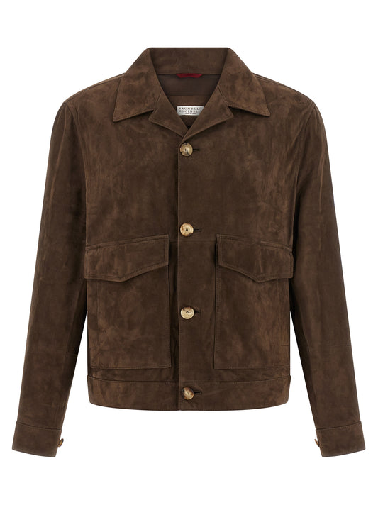 Brunello Cucinelli Suede Jacket for Men — Brown, €1,890