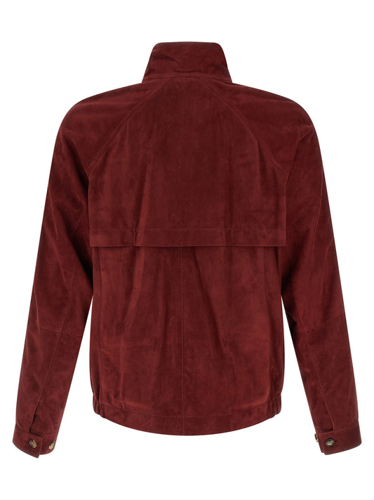 Brunello Cucinelli Red Suede Jacket for Men