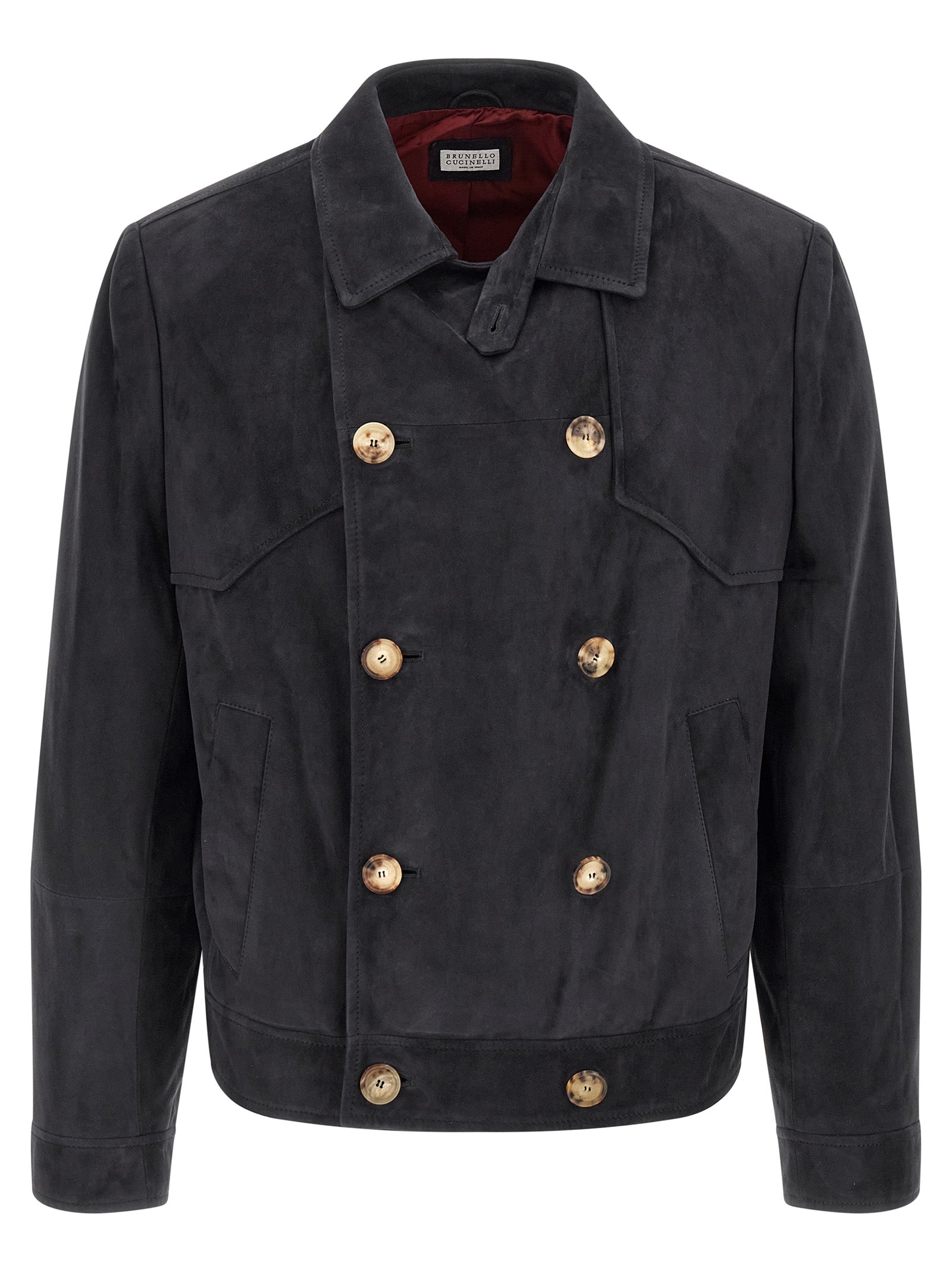 Brunello Cucinelli Suede Jacket for Men — Blue Jacket