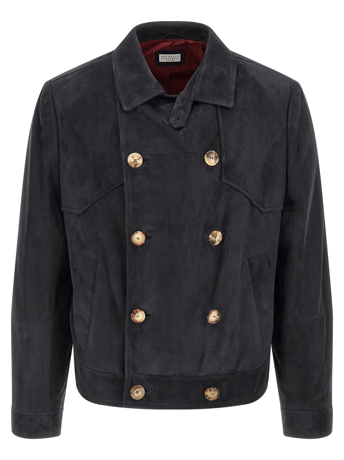 Brunello Cucinelli Suede Jacket for Men — Blue Jacket
