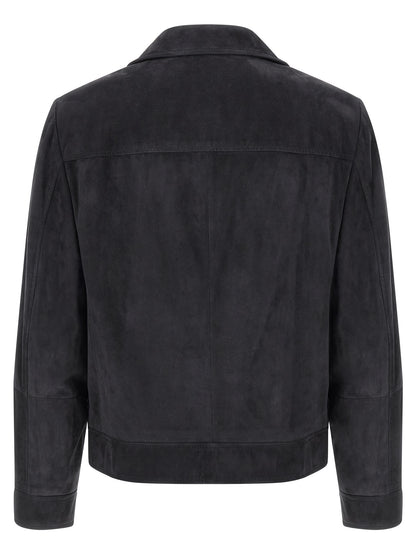 Brunello Cucinelli Suede Jacket for Men — Blue Jacket