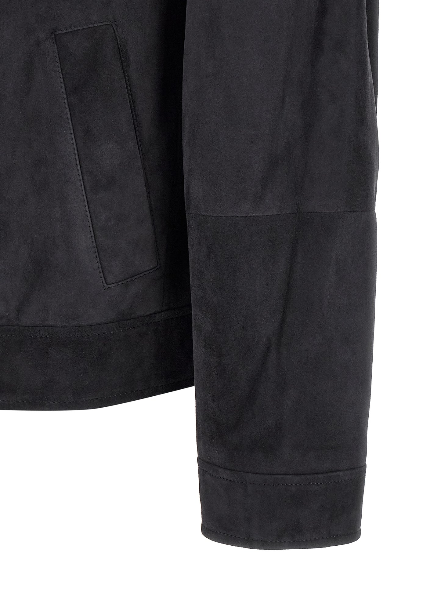 Brunello Cucinelli Suede Jacket for Men — Blue Jacket