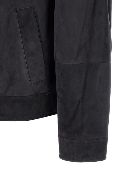 Brunello Cucinelli Suede Jacket for Men — Blue Jacket